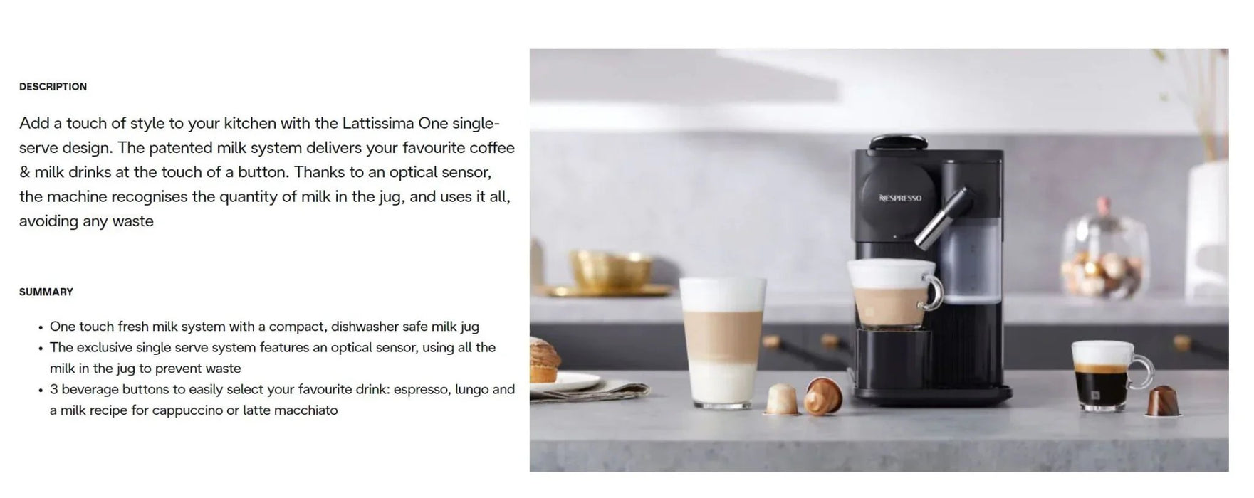 Delonghi Lattissima One Evo Black Nespresso Coffee Machine EN510B - LX2001 - Homewares, Outdoor, Phone Accessories, Cases, Speakers, Headphones + More -