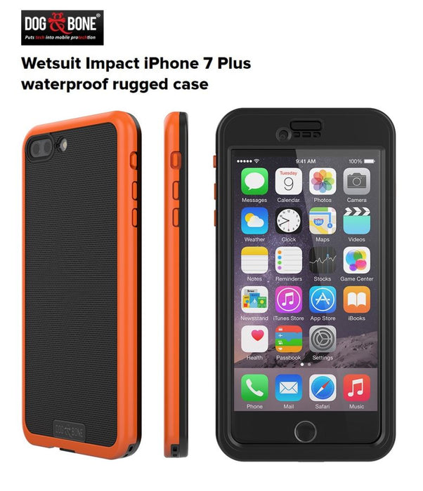 Apple iPhone 7 Plus Dog & Bone Wetsuit Impact Waterproof Rugged Case ORANGE DAB-IP7PW001