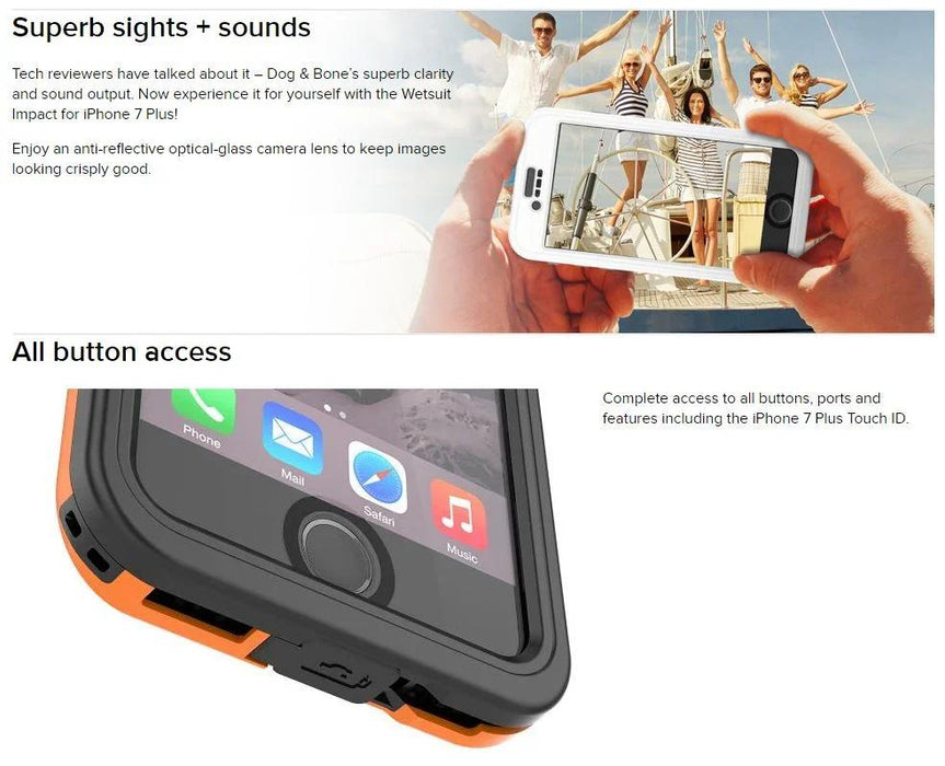 Apple iPhone 7 Plus Dog & Bone Wetsuit Impact Waterproof Rugged Case ORANGE DAB-IP7PW001 - LX2001 - Homewares, Outdoor, Phone Accessories, Cases, Speakers, Headphones + More -