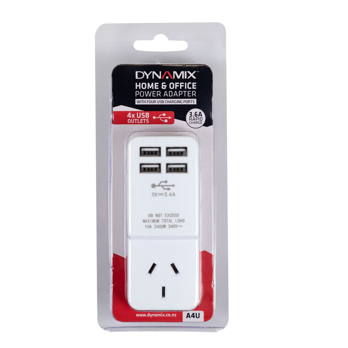 Dynamix Four Port Universal Wall Charger