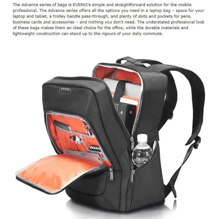 EVERKI 15.6"Advance Laptop Backpack - Black EKP107 - LX2001 - Homewares, Outdoor, Phone Accessories, Cases, Speakers, Headphones + More -