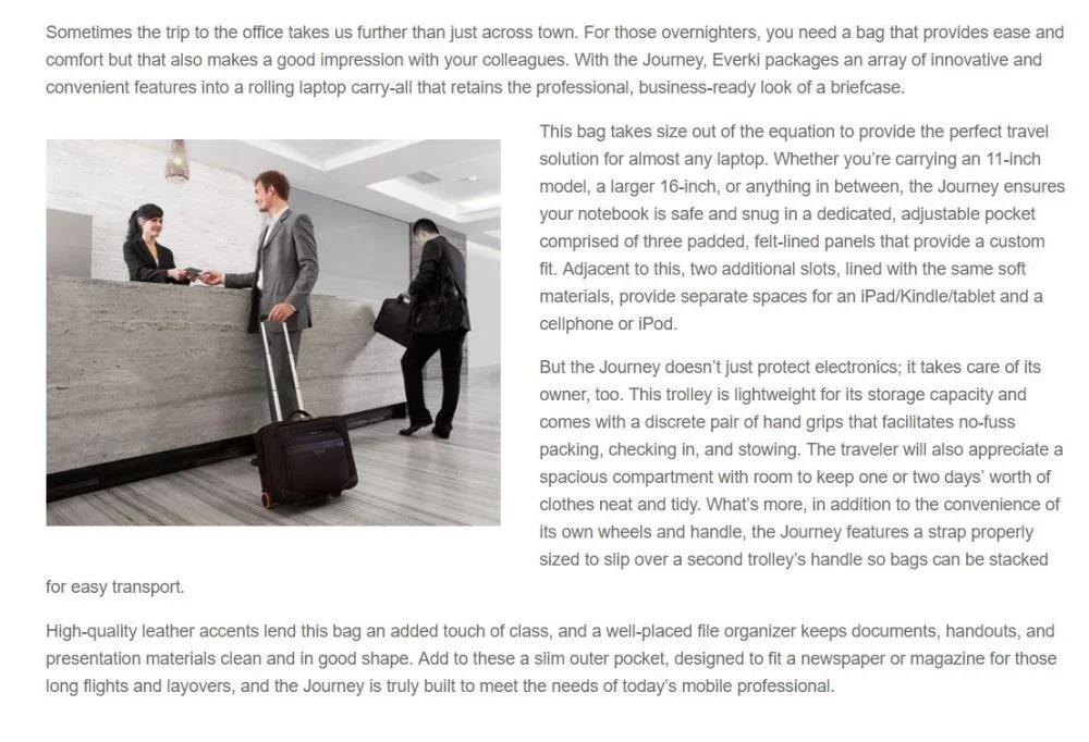 EVERKI Journey 16" Laptop Trolley EKB440 - LX2001 - Homewares, Outdoor, Phone Accessories, Cases, Speakers, Headphones + More -