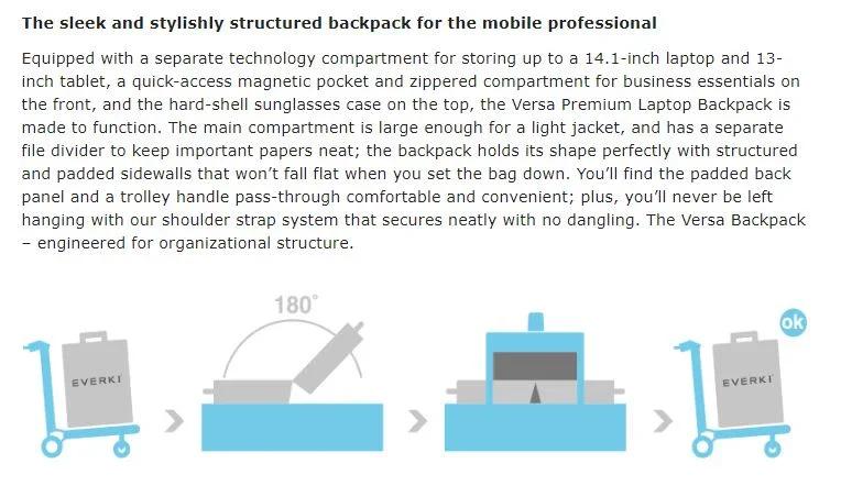 EVERKI Versa 2 Premium Travel Friendly 15' Laptop Backpack - Black EKP127B - LX2001 - Homewares, Outdoor, Phone Accessories, Cases, Speakers, Headphones + More -