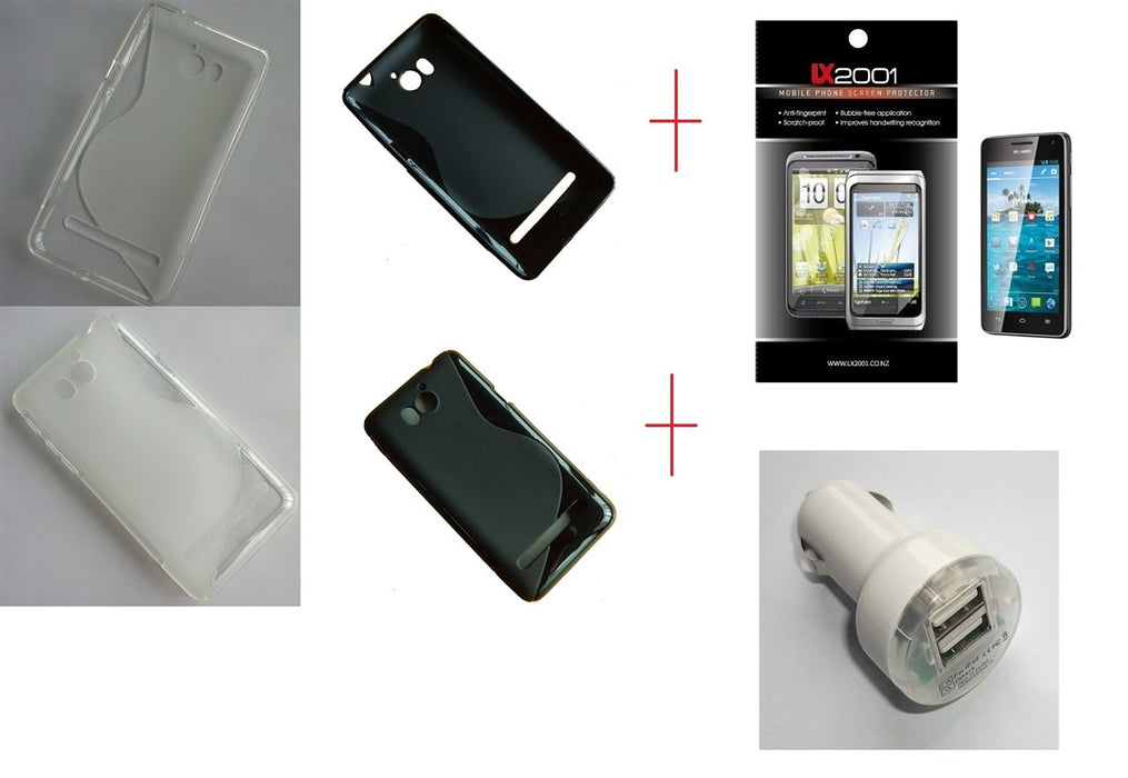 Huawei Ascend G600 Gel Case Dual USB Car Charger