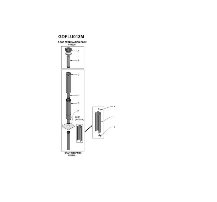 Nectre Masport Flue Kit for Wood Fires 150mm x 4.2m Black