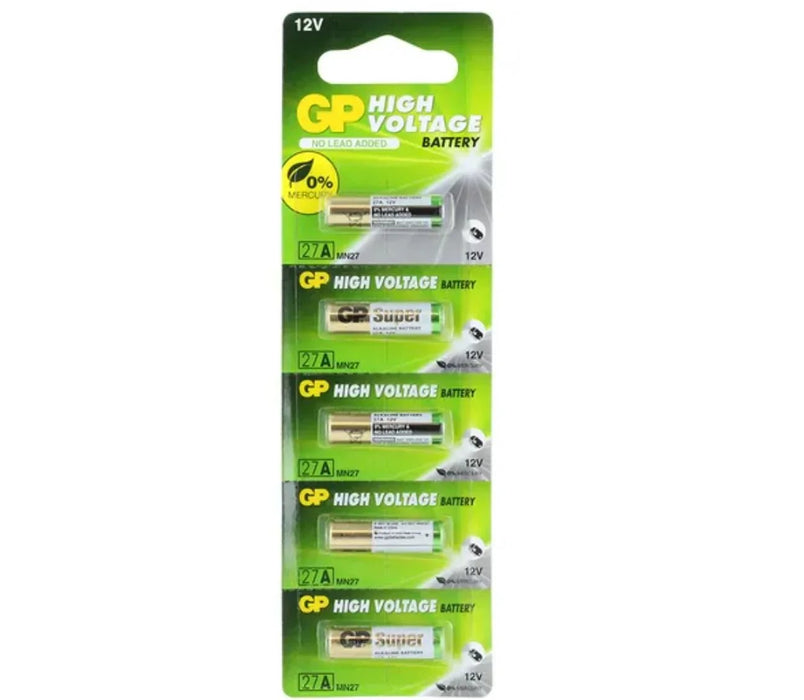 GP Alkaline Battery Batteries A27 LR27A 12V - 5 Pack GP27ABP1 - LX2001 - Homewares, Outdoor, Phone Accessories, Cases, Speakers, Headphones + More -