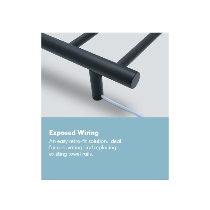 Goldair Straight Round Towel Rail Warmer 5 Bar Black - LX2001 - Homewares, Outdoor, Phone Accessories, Cases, Speakers, Headphones + More -