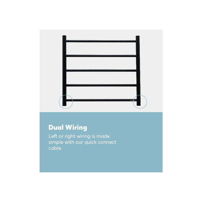 Goldair Straight Round Towel Rail Warmer 5 Bar Black - LX2001 - Homewares, Outdoor, Phone Accessories, Cases, Speakers, Headphones + More -