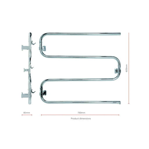 Goldair Large 4 Bar Towel Warmer Stainless Steel - LX2001 - Homewares, Outdoor, Phone Accessories, Cases, Speakers, Headphones + More -