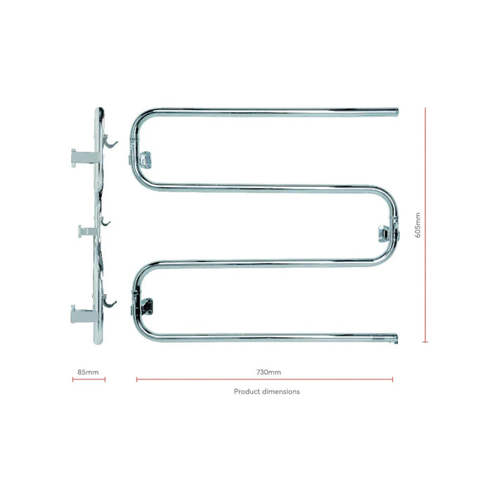 Goldair Large 4 Bar Towel Warmer Stainless Steel - LX2001 - Homewares, Outdoor, Phone Accessories, Cases, Speakers, Headphones + More -