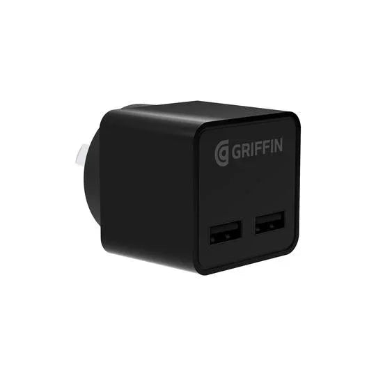 Griffin PowerBlock Dual Port Wall Charger w/ Lightning Cable GP-116-BLK-AU 191058093226 - LX2001 - Homewares, Outdoor, Phone Accessories, Cases, Speakers, Headphones + More -
