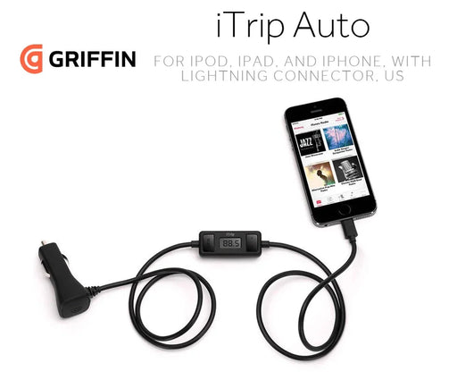 Griffin iTrip Auto FM Transmitter Charger for iPhone iPad w/ Lightning Connector NA36210-2 685387406333 - LX2001 - Homewares, Outdoor, Phone Accessories, Cases, Speakers, Headphones + More -