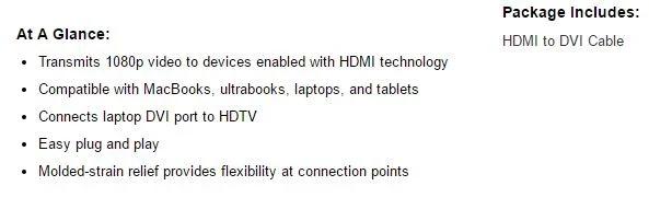 Belkin HDMI to DVI Cable AV10089BT06 - LX2001 - Homewares, Outdoor, Phone Accessories, Cases, Speakers, Headphones + More -