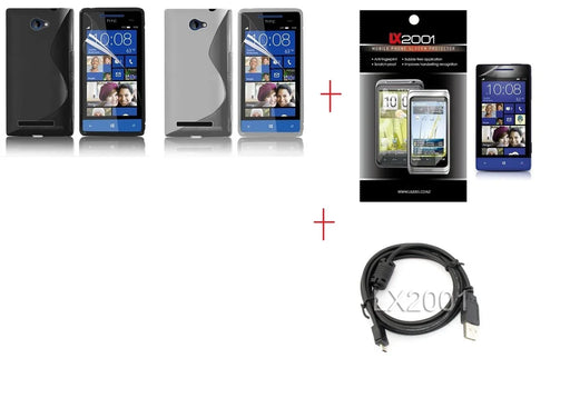 HTC 8S Case USB PC Cable Screen Protector - LX2001 - Homewares, Outdoor, Phone Accessories, Cases, Speakers, Headphones + More -