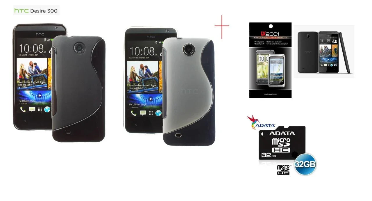 HTC Desire 300 Case + 32GB + Screen Protector - LX2001 - Homewares, Outdoor, Phone Accessories, Cases, Speakers, Headphones + More -