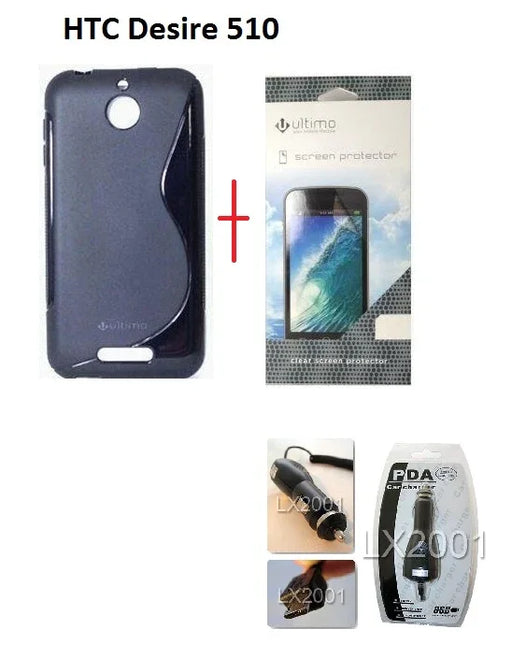 HTC Desire 510 Gel Case + Car Charger + SP - LX2001 - Homewares, Outdoor, Phone Accessories, Cases, Speakers, Headphones + More -