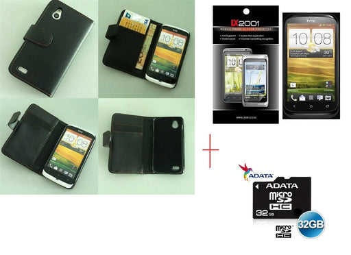 HTC Desire X Leather Case + SP + 32GB MicroSD - LX2001 - Homewares, Outdoor, Phone Accessories, Cases, Speakers, Headphones + More -