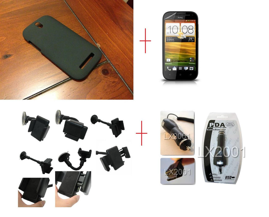 HTC One SV Rubber Case Car Kit Holder Charger