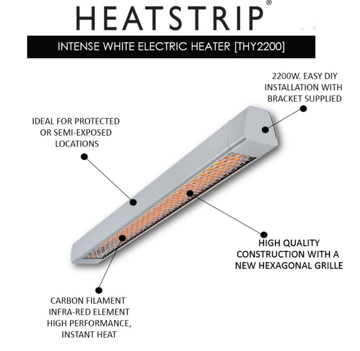 Heatstrip Heat Strip Infrared Intense Indoor Outdoor Heater 2200W - White