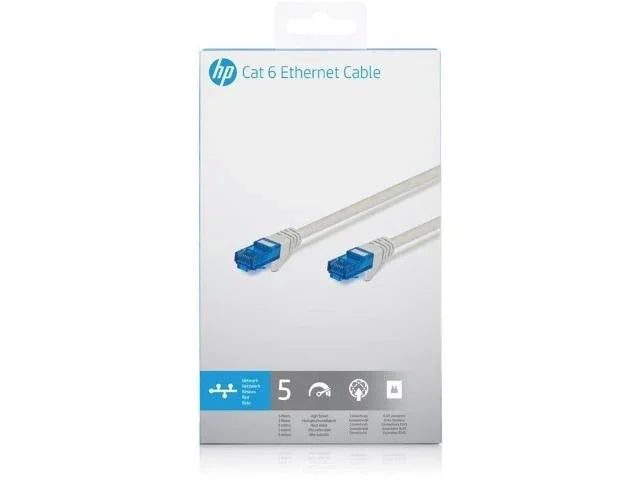 Hewlett Packard Cat6 Cat 6 Network Cable 5.0m - Grey HP-027 192018097803 - LX2001 - Homewares, Outdoor, Phone Accessories, Cases, Speakers, Headphones + More -