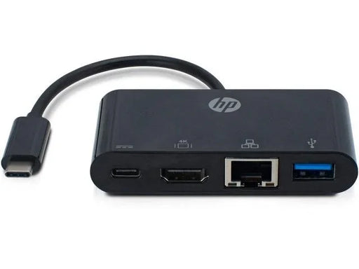 Hewlett Packard USB-C to HDMI / USB-C / USB A / LAN Ports Hub - Black HP-022 192018097759 - LX2001 - Homewares, Outdoor, Phone Accessories, Cases, Speakers, Headphones + More -