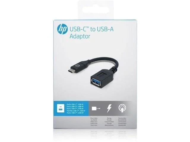 Hewlett Packard USB-C to USB-A Adaptor - Black HP-017 192018097704 - LX2001 - Homewares, Outdoor, Phone Accessories, Cases, Speakers, Headphones + More -