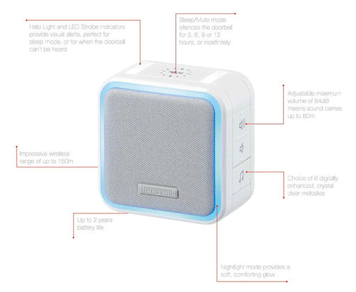 Honeywell Wireless Plug-In 150m Doorbell w/ Nightlight - Grey HONDC515NGP2A - LX2001 - Homewares, Outdoor, Phone Accessories, Cases, Speakers, Headphones + More -