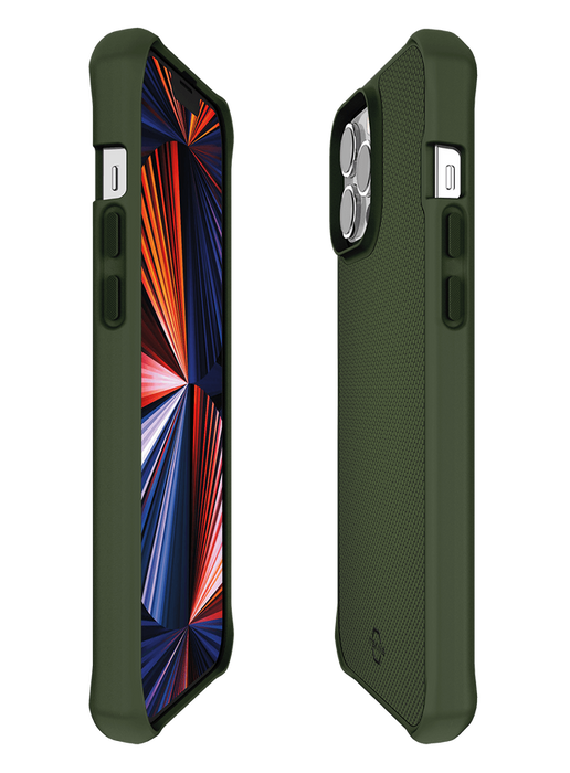 ITSKINS Apple iPhone 13 Pro Max 6.7" Hybrid Mag Ballistic Case - Olive Green AP2M-HMABA-KAKI