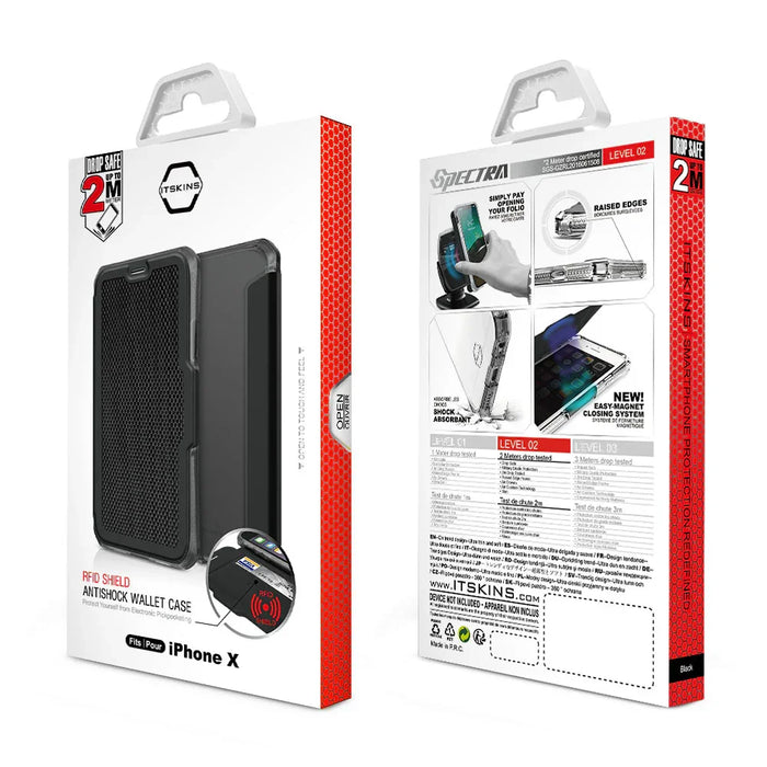 ITSKINS Apple iPhone XS Max 6.5" SPECTRUM FOLIO Wallet Case - Black APXP-SPCFL-BLCK 4894465308100 - LX2001 - Homewares, Outdoor, Phone Accessories, Cases, Speakers, Headphones + More -