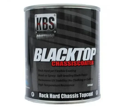 KBS Blacktop Permanent UV Top Coat Chassis Coater Gloss Black 500ML 8301 - LX2001 - Homewares, Outdoor, Phone Accessories, Cases, Speakers, Headphones + More -