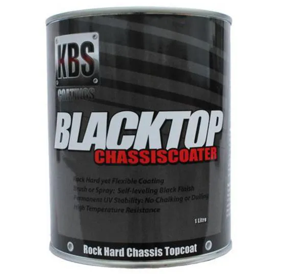 KBS Blacktop Permanent UV Top Coat Chassis Coater Satin Black 4L 8502
