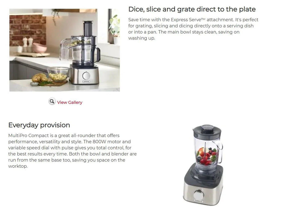 Kenwood MultiPro Compact Food Processor FDM304SS 5011423002972 - LX2001 - Homewares, Outdoor, Phone Accessories, Cases, Speakers, Headphones + More -