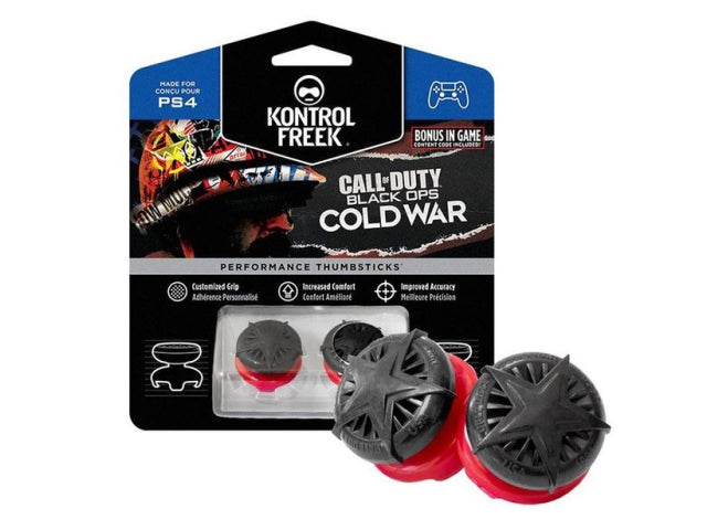 KontrolFreek D COD Blacks OPS Cold War PS4 (24) Thumbsticks - Black / Red