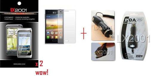LG Optimus L5 Screen Protector + Car Charger - LX2001 - Homewares, Outdoor, Phone Accessories, Cases, Speakers, Headphones + More -