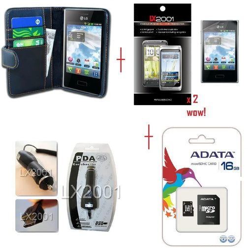 LG L3 E400 Leather Case 16GB MicroSD Charger - LX2001 - Homewares, Outdoor, Phone Accessories, Cases, Speakers, Headphones + More -