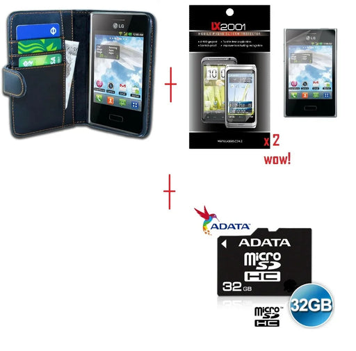 LG Optimus L3 E400 Leather Case SP 32GB MicroSD - LX2001 - Homewares, Outdoor, Phone Accessories, Cases, Speakers, Headphones + More -