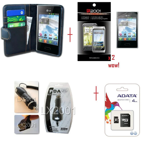 LG L3 E400 Leather Case 4GB MicroSD Charger - LX2001 - Homewares, Outdoor, Phone Accessories, Cases, Speakers, Headphones + More -