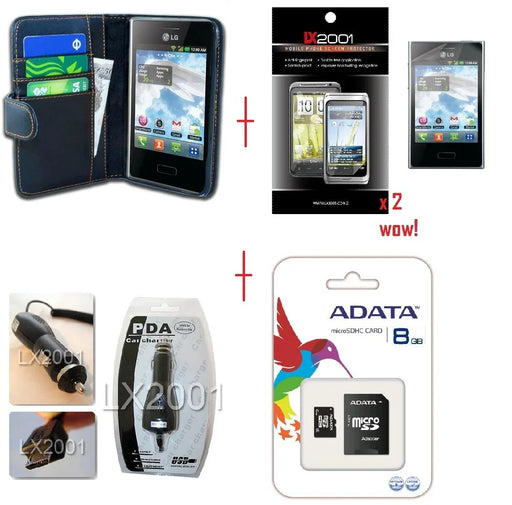 LG L3 E400 Leather Case 8GB MicroSD Charger - LX2001 - Homewares, Outdoor, Phone Accessories, Cases, Speakers, Headphones + More -