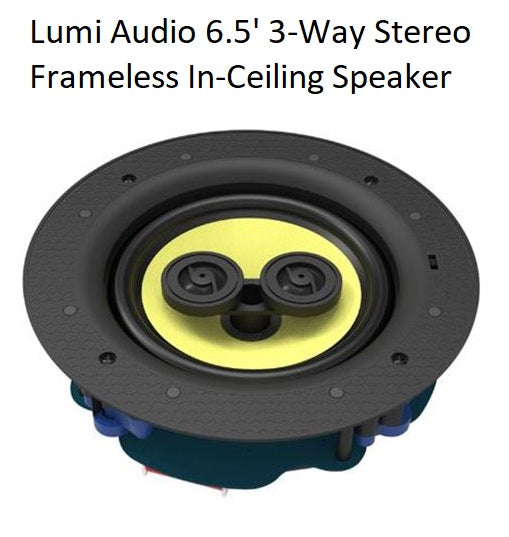 LUMI AUDIO 6.5' 3-Way Stereo Frameless In-Ceiling Speaker FLC-62