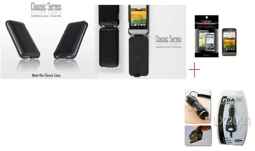 HTC ONE V Leather Case + Car Charger - LX2001 - Homewares, Outdoor, Phone Accessories, Cases, Speakers, Headphones + More -