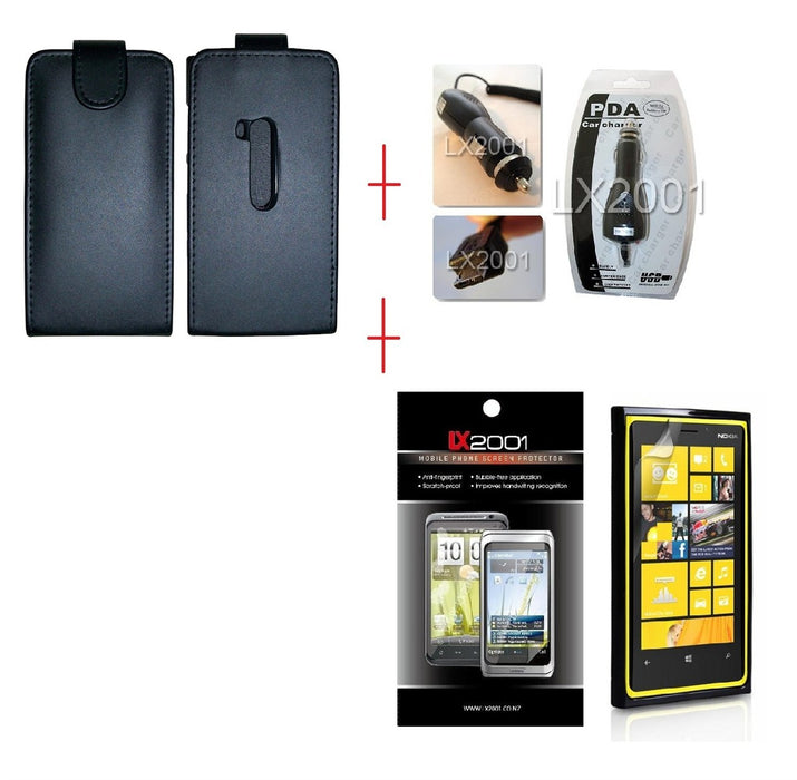 Nokia Lumia 920 Flip Leather Case + Car Charger