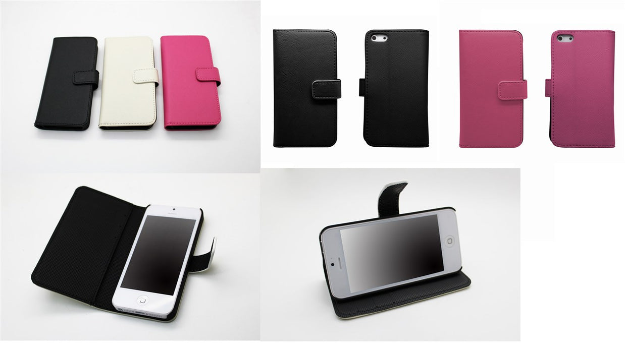 Iphone 5 Stand Leather Matte Case Charger Holder