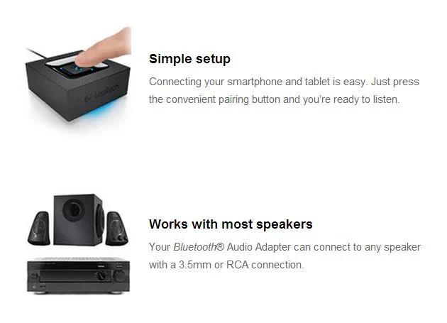 Logitech Bluetooth Audio Adapter 980-000914 - LX2001 - Homewares, Outdoor, Phone Accessories, Cases, Speakers, Headphones + More -