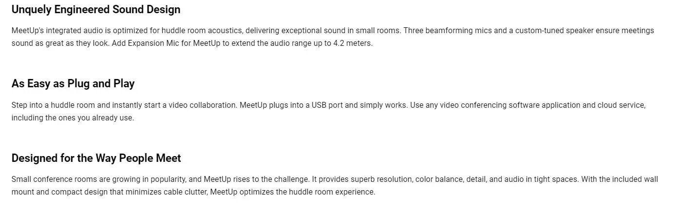 Logitech MeetUp 4K ConferenceCam Conference Camera 960-001101 - LX2001 - Homewares, Outdoor, Phone Accessories, Cases, Speakers, Headphones + More -