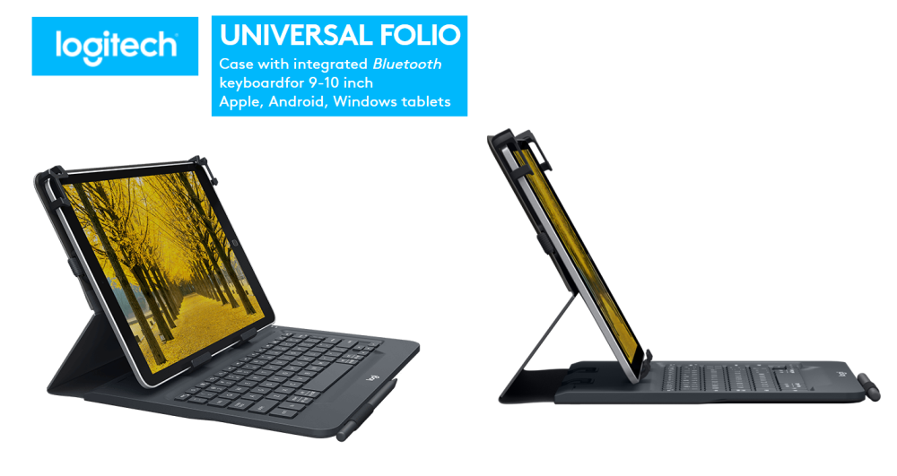 Logitech Universal 9" - 10" 10.5" Folio Keyboard / Cover Case 920-008334