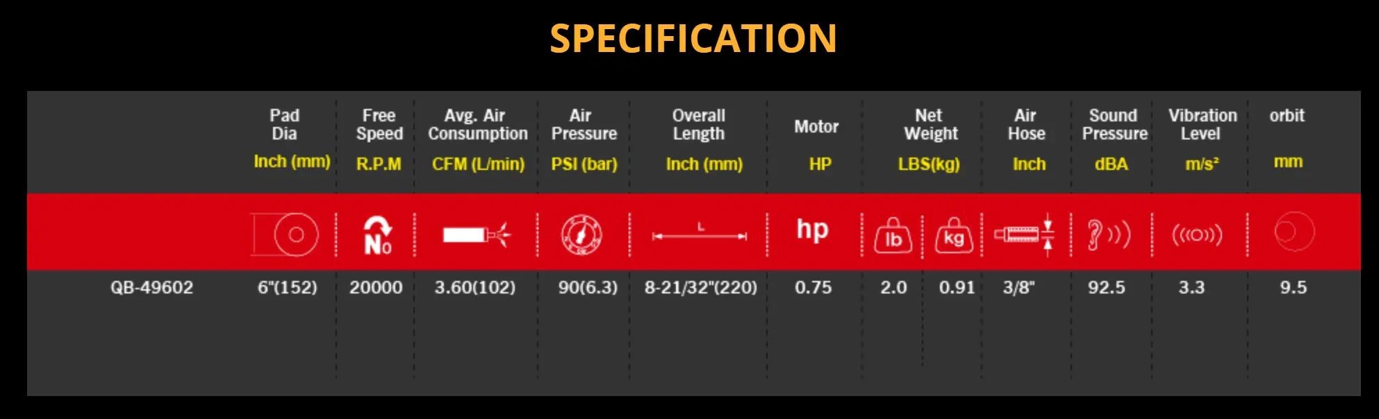 M7 Mighty Seven Air Sander Dual Action Pistol 6" / 150MM QB-49602 - LX2001 - Homewares, Outdoor, Phone Accessories, Cases, Speakers, Headphones + More -