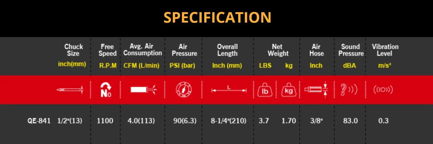 M7 Mighty Seven Air Drill 1/2" Reversible Q-Series Keyless Chuck 800rpm QE-841 - LX2001 - Homewares, Outdoor, Phone Accessories, Cases, Speakers, Headphones + More -