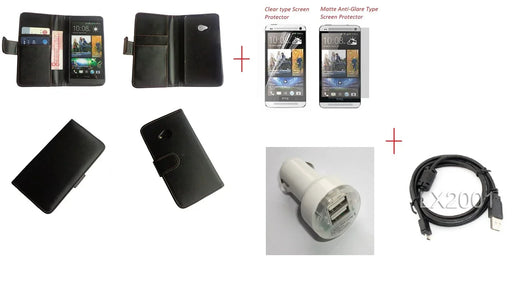HTC ONE M7 Leather Case Dual Charger USB PC Cable - LX2001 - Homewares, Outdoor, Phone Accessories, Cases, Speakers, Headphones + More -