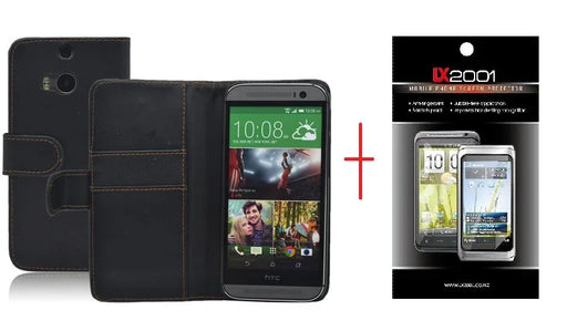 HTC ONE M8 Leather Case + Screen Protector - LX2001 - Homewares, Outdoor, Phone Accessories, Cases, Speakers, Headphones + More -