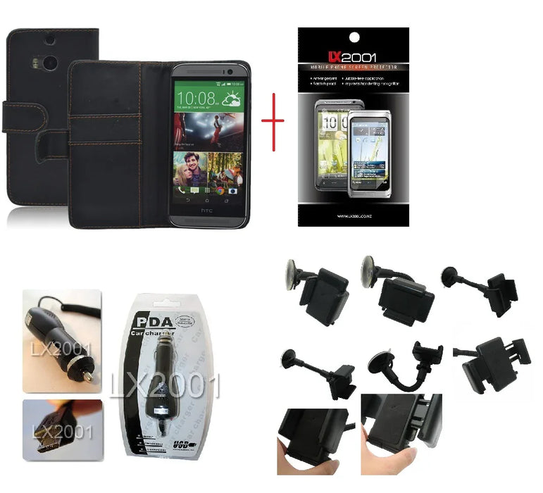 HTC ONE M8 Wallet Leather Case Charger Holder - LX2001 - Homewares, Outdoor, Phone Accessories, Cases, Speakers, Headphones + More -